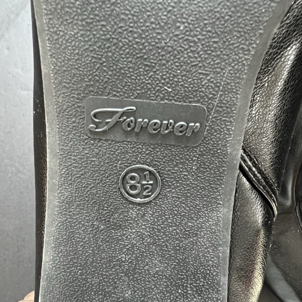 Forever Women's Ankle Go Go Boots Black Size 8.5 Boho Grunge Biker - Picture 5 of 6